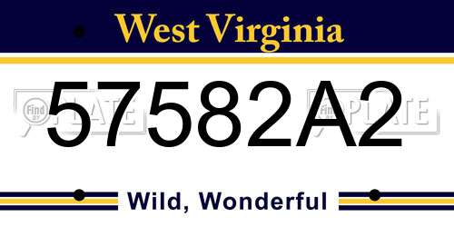 57582A2 West Virginia License Plate