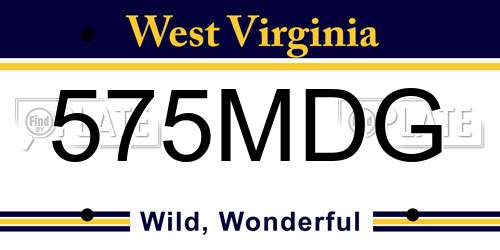 575MDG West Virginia License Plate