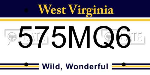 575MQ6 West Virginia License Plate