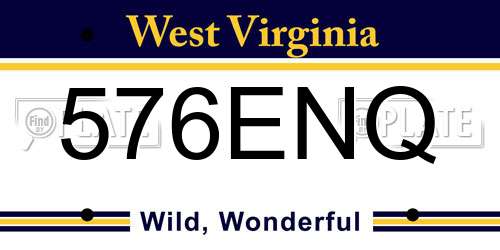576ENQ West Virginia License Plate