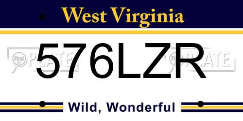 576LZR West Virginia License Plate