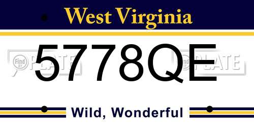 5778QE West Virginia License Plate