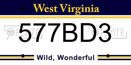 577BD3 West Virginia License Plate