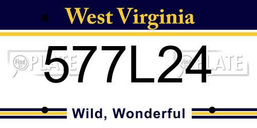 577L24 West Virginia License Plate