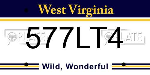 577LT4 West Virginia License Plate