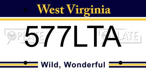 577LTA West Virginia License Plate