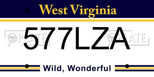 577LZA West Virginia License Plate