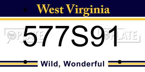 577S91 West Virginia License Plate
