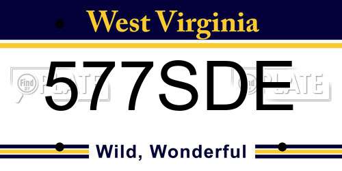 577SDE West Virginia License Plate