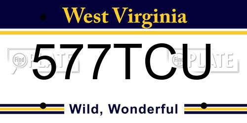 577TCU West Virginia License Plate