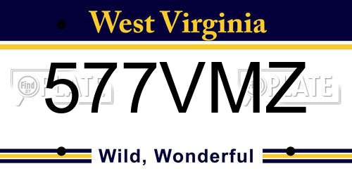 577VMZ West Virginia License Plate