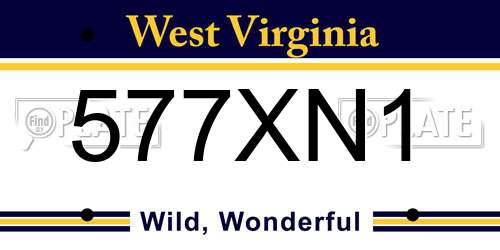577XN1 West Virginia License Plate