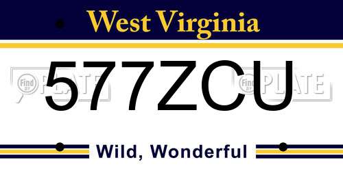 577ZCU West Virginia License Plate
