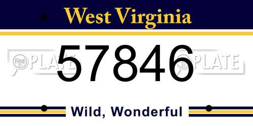 57846 West Virginia License Plate