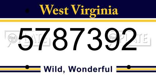 5787392 West Virginia License Plate