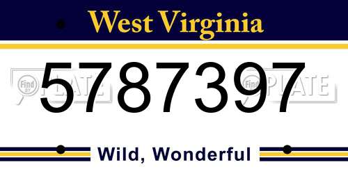 5787397 West Virginia License Plate