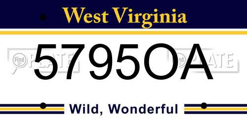5795OA West Virginia License Plate