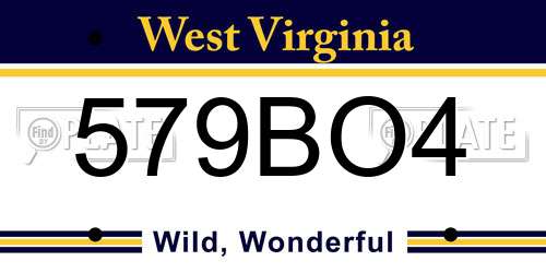 579BO4 West Virginia License Plate
