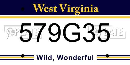579G35 West Virginia License Plate
