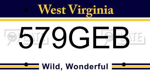 579GEB West Virginia License Plate