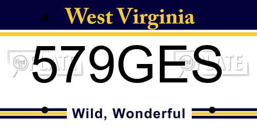 579GES West Virginia License Plate