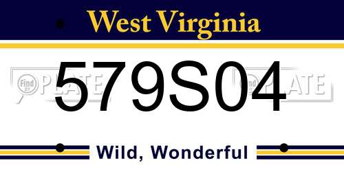 579S04 West Virginia License Plate
