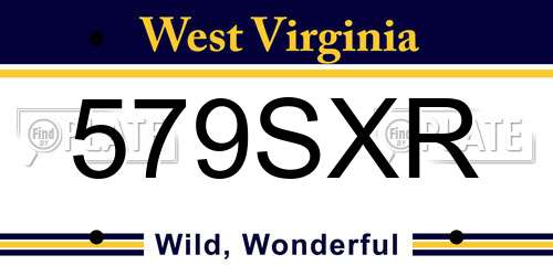 579SXR West Virginia License Plate