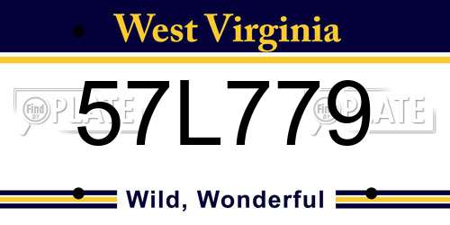 57L779 West Virginia License Plate