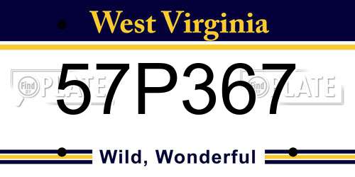 57P367 West Virginia License Plate