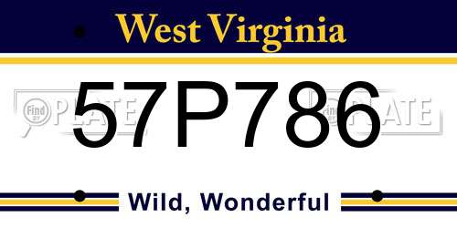 57P786 West Virginia License Plate