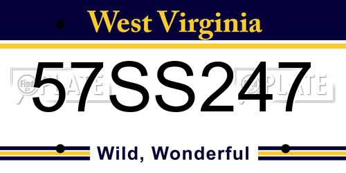 57SS247 West Virginia License Plate