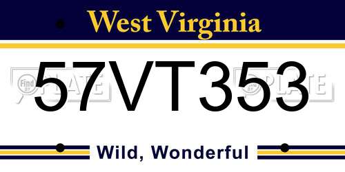 57VT353 West Virginia License Plate