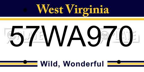 57WA970 West Virginia License Plate