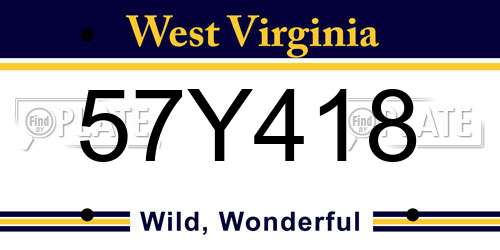 57Y418 West Virginia License Plate