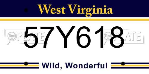57Y618 West Virginia License Plate