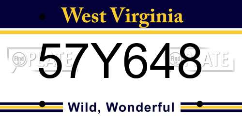 57Y648 West Virginia License Plate