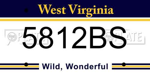 5812BS West Virginia License Plate