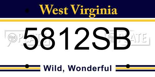 5812SB West Virginia License Plate