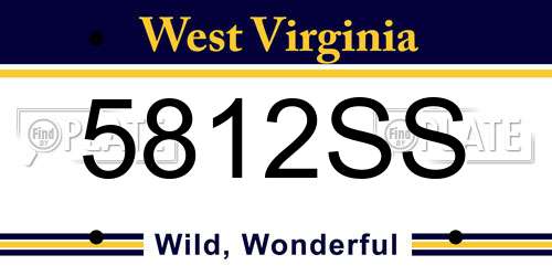 5812SS West Virginia License Plate
