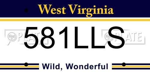 581LLS West Virginia License Plate