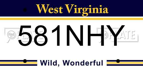 581NHY West Virginia License Plate