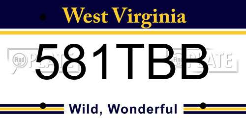 581TBB West Virginia License Plate