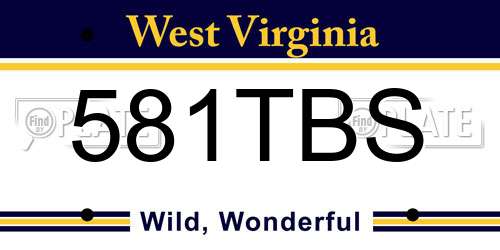 581TBS West Virginia License Plate