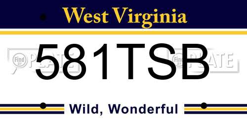 581TSB West Virginia License Plate