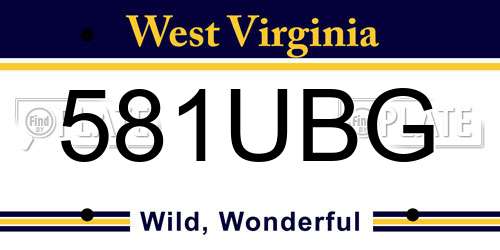 581UBG West Virginia License Plate