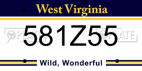 581Z55 West Virginia License Plate