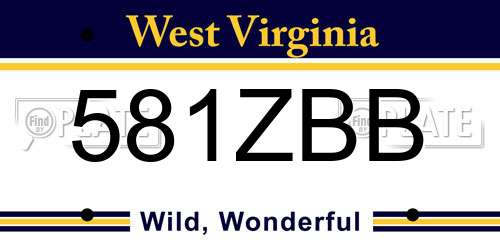 581ZBB West Virginia License Plate