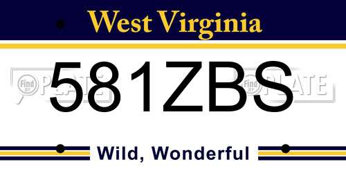 581ZBS West Virginia License Plate