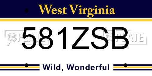 581ZSB West Virginia License Plate