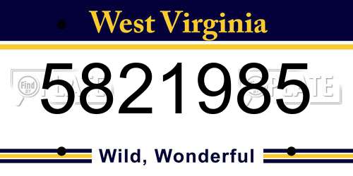 5821985 West Virginia License Plate
